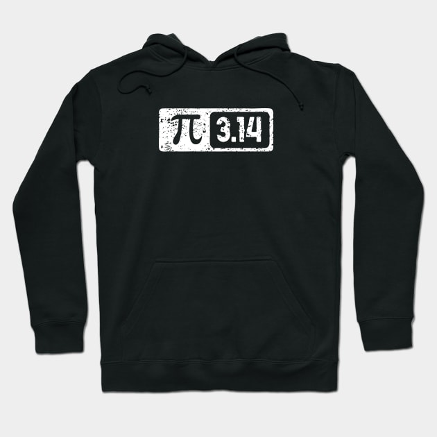 Happy Pi Day No. 2: On March 14th. Sticker design with white lettering with no fill Hoodie by Puff Sumo